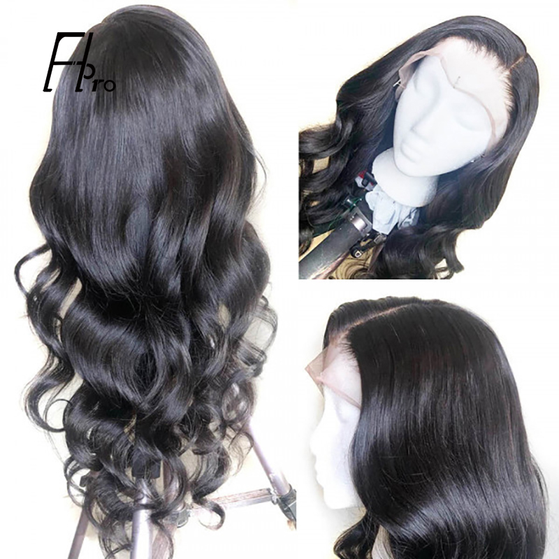 Full Lace Wig Body Wave Natural Black Virgin Hair 180% Density